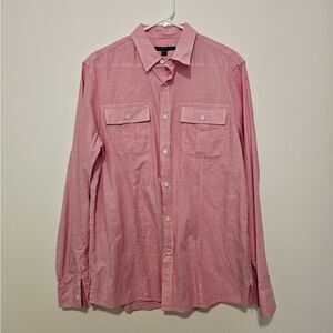 John Varvatos Mens Button Down Long Sleeve Light Red